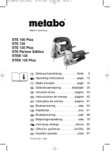 Bruksanvisning Metabo STE 100 Plus Sticksåg