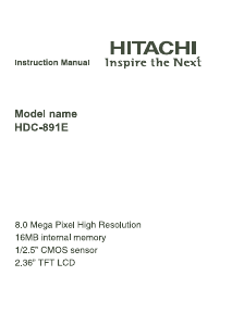 Manual Hitachi HDC-891E Digital Camera