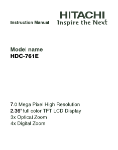 Manual Hitachi HDC-761E Digital Camera