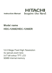 Handleiding Hitachi HDC-1296ER Digitale camera
