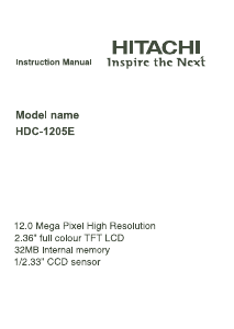 Handleiding Hitachi HDC-1205E Digitale camera