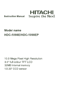 Manual Hitachi HDC-1098EP Digital Camera