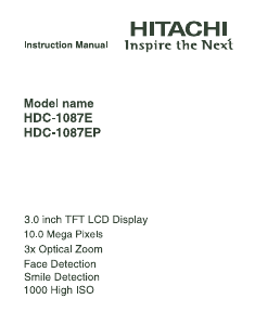 Manual Hitachi HDC-1087E Digital Camera