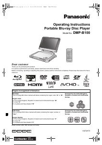 Manual Panasonic DMP-B100 Blu-ray Player