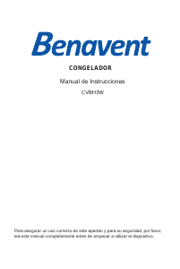 Manual Benavent CVBH3W Freezer