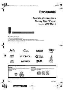 Manual Panasonic DMP-BD75 Blu-ray Player