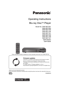 Manual Panasonic DMP-BDT168 Blu-ray Player