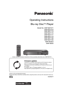 Manual Panasonic DMP-BDT171 Blu-ray Player