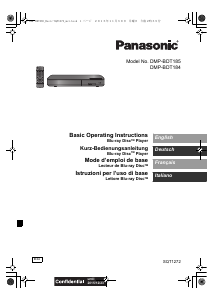 Manuale Panasonic DMP-BDT184 Lettore blu-ray