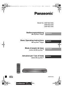 Bedienungsanleitung Panasonic DMP-BDT364 Blu-ray player
