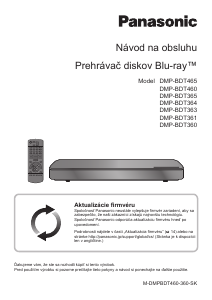Návod Panasonic DMP-BDT365EG Blu-ray prehrávač