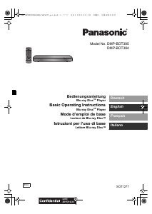 Mode d’emploi Panasonic DMP-BDT385EG Lecteur de blu-ray