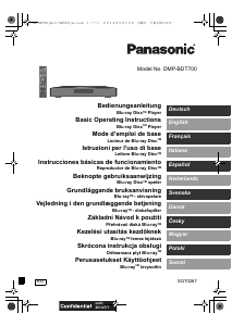 Brugsanvisning Panasonic DMP-BDT700EG Blu-ray afspiller