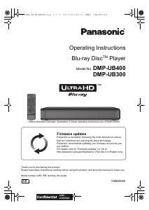 Manual Panasonic DMP-UB300 Blu-ray Player