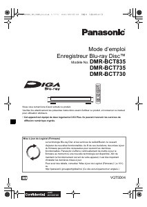 Mode d’emploi Panasonic DMR-BCT730 Lecteur de blu-ray