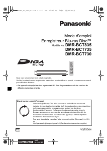 Mode d’emploi Panasonic DMR-BCT735EG Lecteur de blu-ray