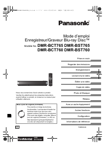 Mode d’emploi Panasonic DMR-BCT760EG Lecteur de blu-ray