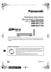 Handleiding Panasonic DMR-BCT835EG Blu-ray speler