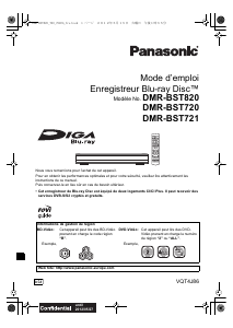 Mode d’emploi Panasonic DMR-BST720EG Lecteur de blu-ray