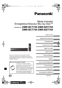 Mode d’emploi Panasonic DMR-BST765EG Lecteur de blu-ray