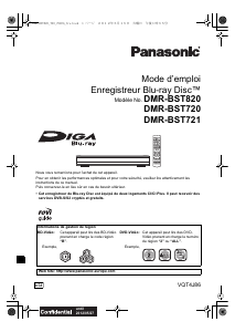 Mode d’emploi Panasonic DMR-BST820EG Lecteur de blu-ray