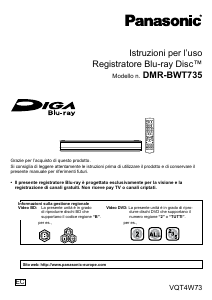 Manuale Panasonic DMR-BWT735EC Lettore blu-ray