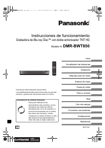 Manual de uso Panasonic DMR-BWT850EC Reproductor de blu-ray