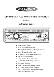 Manual Caliber RCD263 Car Radio