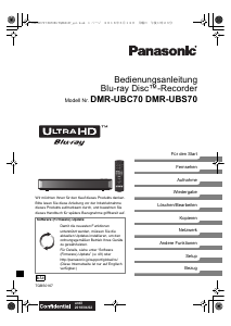 Bedienungsanleitung Panasonic DMR-UBC70EG Blu-ray player