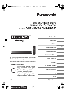 Bedienungsanleitung Panasonic DMR-UBC80EG Blu-ray player