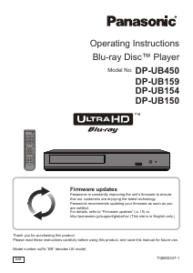 Manual Panasonic DP-UB150 Blu-ray Player