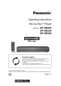 Manual Panasonic DP-UB330 Blu-ray Player