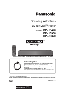 Manual Panasonic DP-UB420EG Blu-ray Player