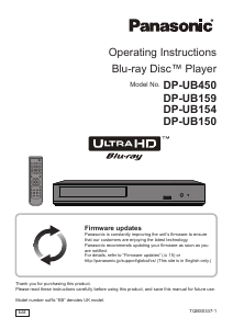 Manual Panasonic DP-UB450 Blu-ray Player