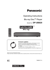 Manual Panasonic DP-UB820EG Blu-ray Player