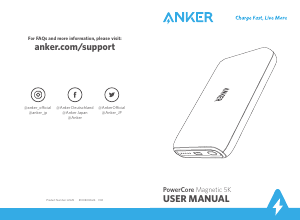 Руководство Anker A1619 PowerCore Magnetic 5000 Портативное зарядное устройство
