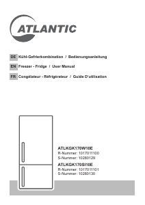 Bedienungsanleitung Atlantic ATLKGK170SI10E Kühl-gefrierkombination