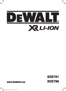 Manuale DeWalt DCD796 Trapano avvitatore