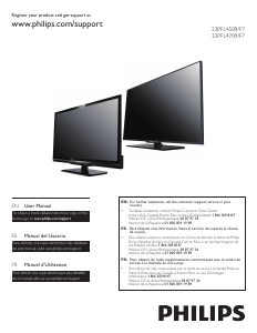 Manual de uso Philips 23PFL4509 Televisor de LCD