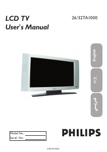 Manual Philips 26TA1000 LCD Television