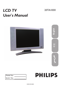 Handleiding Philips 20TA1000 LCD televisie