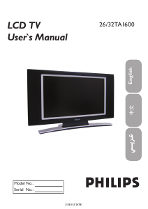 Manual Philips 26TA1600 LCD Television
