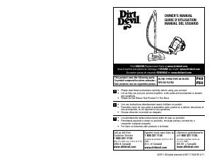 Mode d’emploi Dirt Devil Sd40030 Power Reach Aspirateur