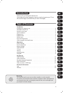 Manual Philips 29PT8640 Television