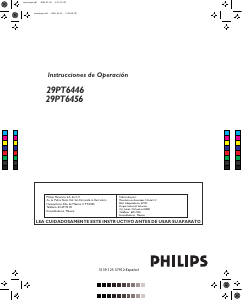 Manual de uso Philips 29PT6446 Televisor