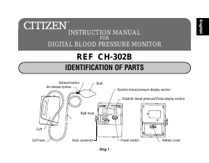 Manual Citizen CH-302B Blood Pressure Monitor