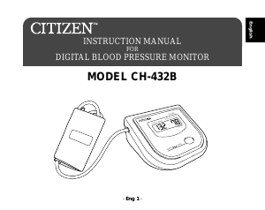 Handleiding Citizen CH-432B Bloeddrukmeter