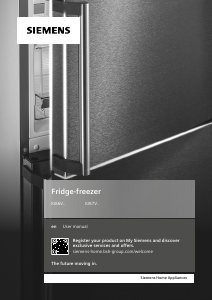 Manual Siemens KI86VVSE0 Fridge-Freezer
