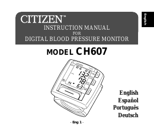 Handleiding Citizen CH-607 Bloeddrukmeter