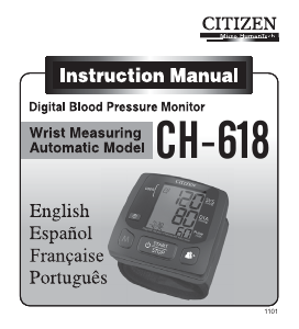Manual de uso Citizen CH-618 Tensiómetro